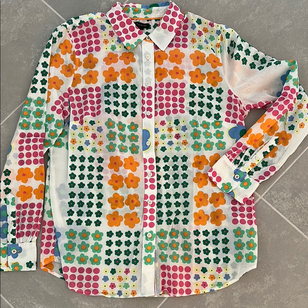 Talbots Colorful Floral Womens Shirt